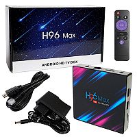 медиа-приставка h96 max x3 s905x3 4gb/32gb android 9,0 медиаплеер smart tv iptv приставка 4k h.265  фото