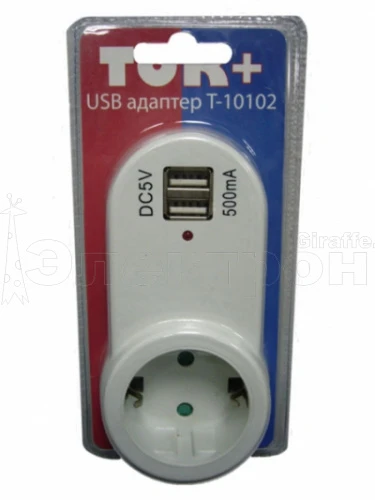  адаптер сетевой "ток+" на 1 гнездо + 2 гнезда usb, 220в, 16а (т10102)/72  фото