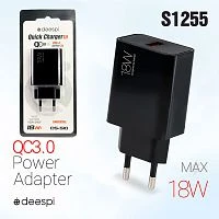 блок питания deespi s10, 5v / 3a ,  qc3.0, 18w   зарядное устройство с usb, черный цвет  фото
