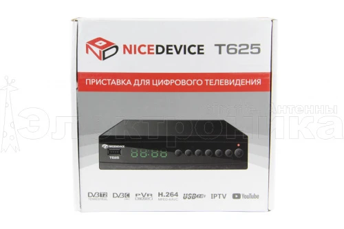 Ресивер цифровой NiceDevice T625 эфирный DVB-T2/C тв приставка бесплатное тв тюнер медиаплеер от магазина Электроника GA