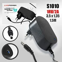 блок питания для vk капсулы sp12, 18в/2а адаптер 220 - 18v/2a разъем 3,5*1,35, кабель 1,5м (черный)  фото