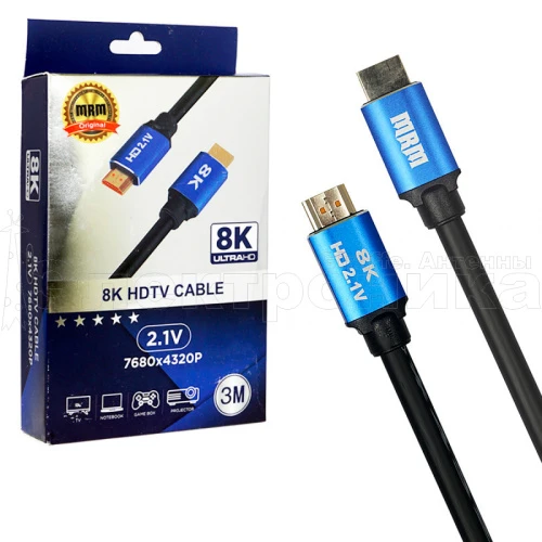 шнур hdmi mrm 3м hdmi-hdmi 8k  hd 2.1 силиконовый  фото