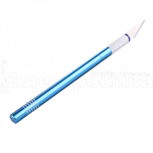 нож скальпель pt-ino03 (wlxy 9307b) радиомонтажный, длина 12см, набор лезвий в комплекте  фото