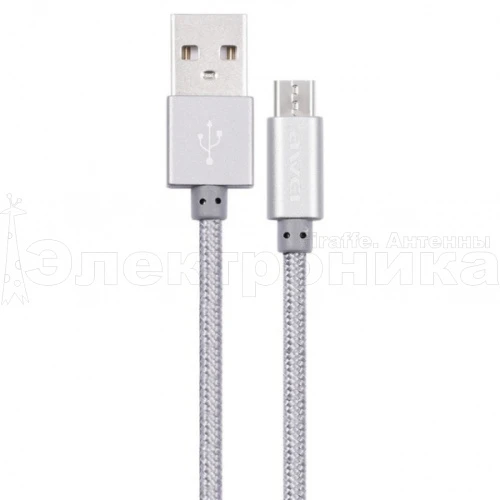 кабель usb 2a awei cl-10 (microusb) 30см/480 у  фото