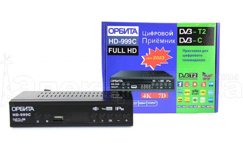 Ресивер цифровой HD ОРБИТА HD-911C/999С/T6000 эфирный, DVB-T2/C тв приставка, тв тюнер, медиаплеер от магазина Электроника GA