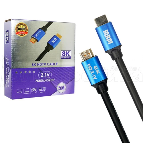 шнур hdmi mrm 5м hdmi-hdmi 8k ultra hd 2.1 силиконовый, высокоскоростной  фото