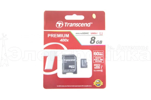 карта памяти transcend 8gb карта microsd (с адаптером) tf-карта class 10  фото