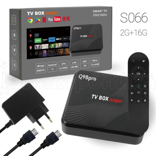 смарт приставка для тв q98pro tv box медиаплеер, 2g+16g android-приставка цифровая для телевизора  фото